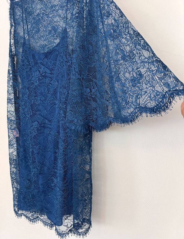102490 - Emilio Pucci One-Shoulder Lace Dress Blue